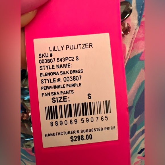 NWT Lilly Pulitzer Elenora Silk Dress Periwinkle Purple Fan Sea Pants 💥RARE 💥 - Picture 7 of 8